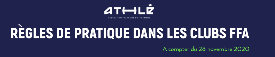 Règles de reprise de la pratique de l'Athlétisme dans les club FFA